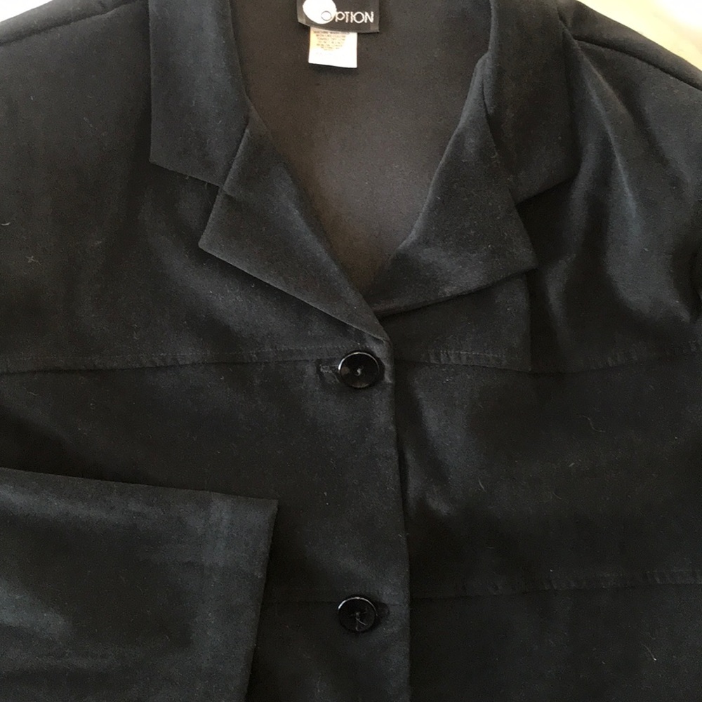 Black Suede Button Down Jacket - image 3